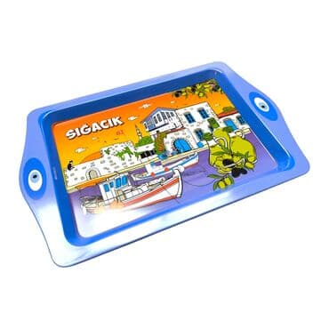 Wholesale Sığacık Themed Mini Metal Tray (25*16 Cm) - Standart - 3
