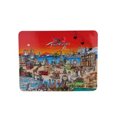 Wholesale Türkiye Themed Embossed PVC Refrigerator Magnet 70x90 mm
