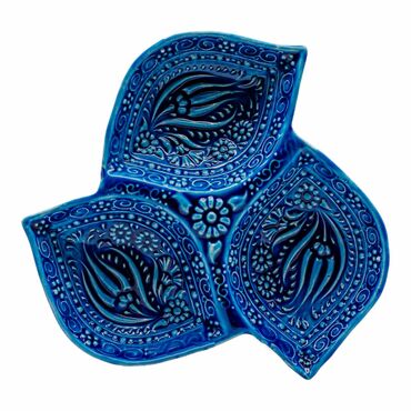 Wholesale Turquoise Leaf Snack Bowl Small 16 cm