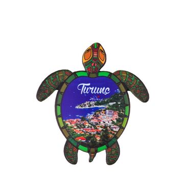 Wholesale Turunç Themed Myros UV Turtle Shaped Refrigerator Magnet 80*74 mm