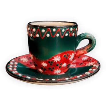 Wholesale Christmas Themed Turkish Coffee Set of 2 - 4