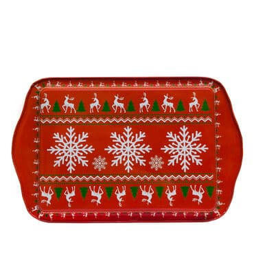 Wholesale Christmas Themed Mini Metal Tray Double Sided Printed 25x16 cm - Standart - 2