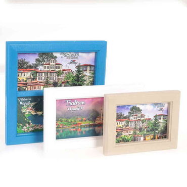 Trabzon Themed Small Wooden Printed Frame 120x150 mm - Standart - 5