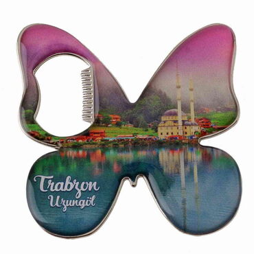 Toptan Trabzon Temalı Myros Metal Kelebek Açacak Magnet 70x70 mm - Thumbnail