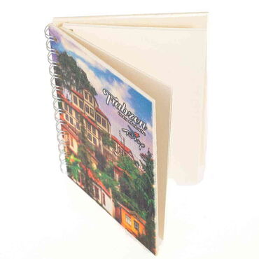 Trabzon Themed Custom Printed Wood Cover Notebook 120x170 mm - Thumbnail