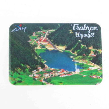 Myros - Trabzon Themed Customised UV Printed Plastic Base Rectangle Fridge Magnet 80x50 mm