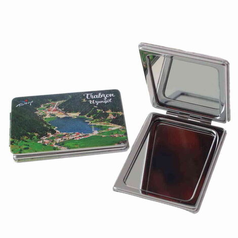 Trabzon Themed Customised Uv Printed Rectangle Compact Mirror 85x62x11 mm