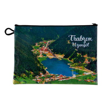 Myros - Trabzon Themed Digital Printed Kanvas Beach Bag 35x40 cm