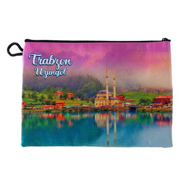 Trabzon Themed Digital Printed Kanvas Beach Bag 35x40 cm - 4