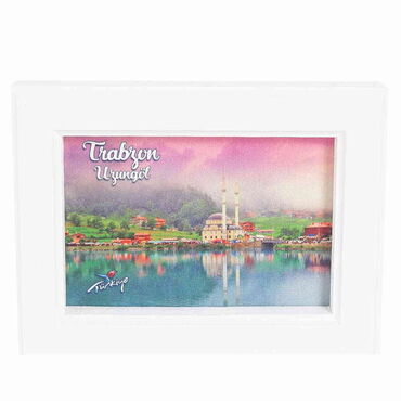 Trabzon Themed Small Wooden Printed Frame 120x150 mm - Thumbnail