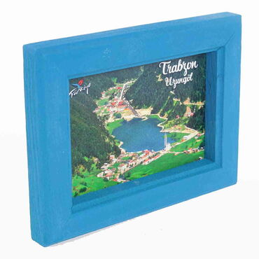 Trabzon Themed Small Wooden Printed Frame 120x150 mm - Thumbnail