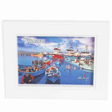 Trabzon Themed Small Wooden Printed Frame 120x150 mm - Thumbnail