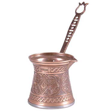 Traditional Turkish Tin Metal Coffee Pot No: 4 - Thumbnail