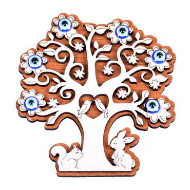 Myros - Tree Themed Wooden Engraved Souvenir Fridge Magnet