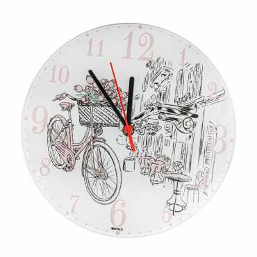 Trendy Themed Decorative Glass Clock 25 cm - Myros