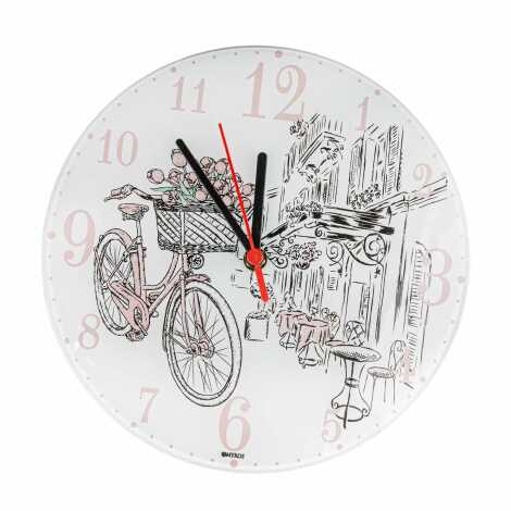 Trendy Themed Decorative Glass Clock 25 cm - 1
