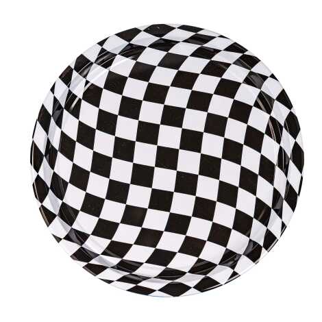 Trendy Themed Metal Round Tray 28 cm - 1