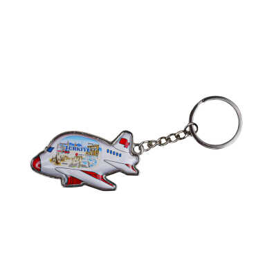 Turkey Themed Airplane Shaped Metal Keychain - 1