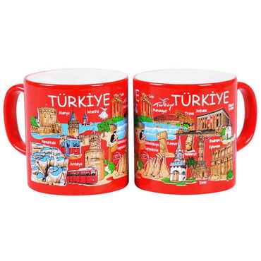 Myros - Turkey Themed Customised Serigraphy Printed Ceramic Mug 82x90 mm