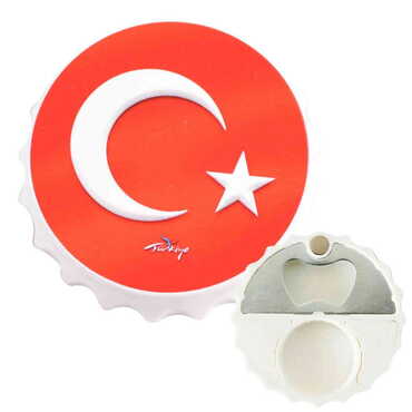 Turkey Themed Customised Uv Printed Bottle Cap Shaped Plastic Base Bottle Opener 63x15 mm - Myros