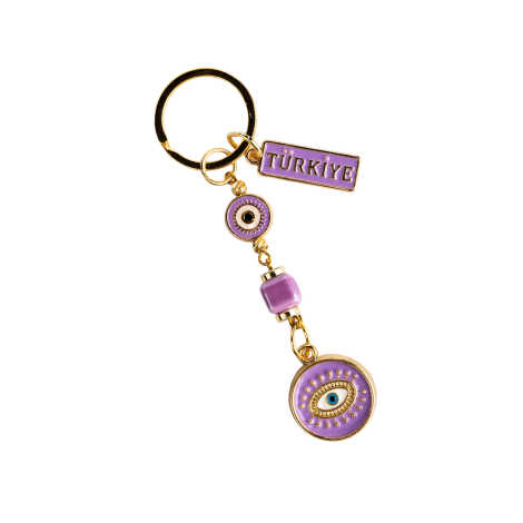 Turkey Themed Evil Eye Keychain Gold Collection - 2