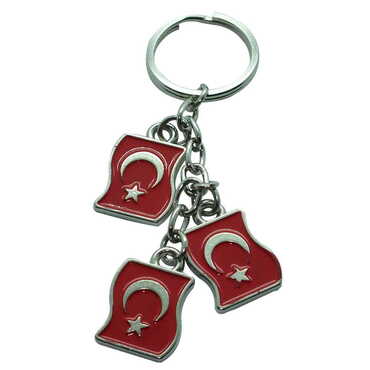 Myros - Turkey Themed Metal Customized Enamel Keyring 3 Charms