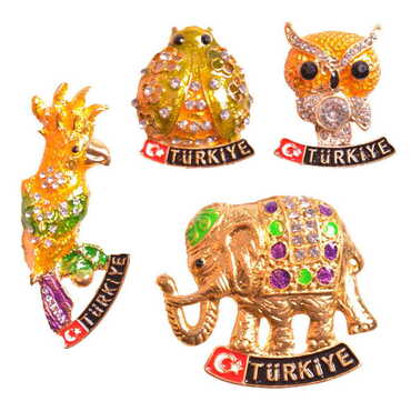 Turkey Themed Metal Fridge Magnet - Thumbnail