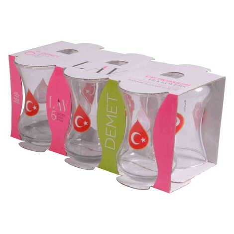 Turkey Themed Printed Tea Glass Set of 6 Pcs - 3