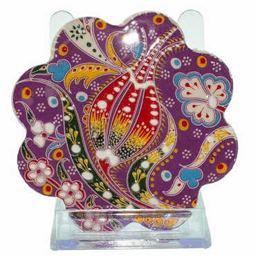 Turkich Ceramic Special Relief Coaster 100 mm - Thumbnail