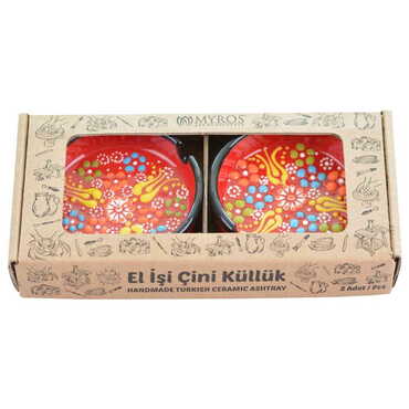 Turkish Ceramic Ashtray Set of 3 pcs 7,5 cm - Thumbnail