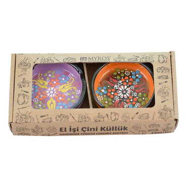 Turkish Ceramic Ashtray Set of 3 pcs 7,5 cm - Thumbnail