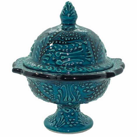 Turkish Ceramic Candy Dish With Stand 13 cm