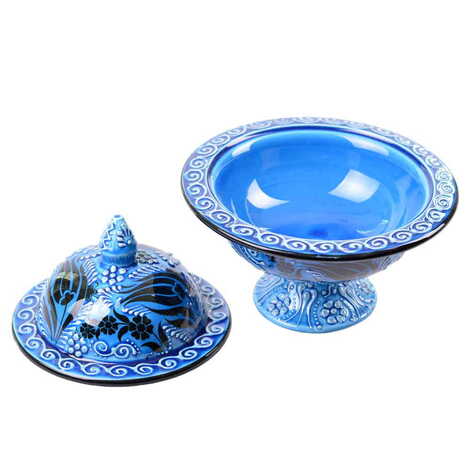 Turkish Ceramic Candy Dish With Stand 15 Cm