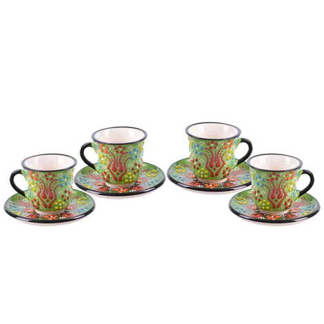 Turkish Ceramic Coffee Cup Set 4 Pcs