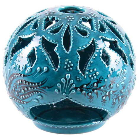 Turkish Ceramic Engraved Candle Holder Big Size