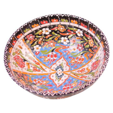 Turkish Ceramic Engraved Relief Bowl 25 cm