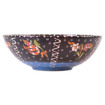 Turkish Ceramic Engraved Relief Bowl 25 cm - Thumbnail