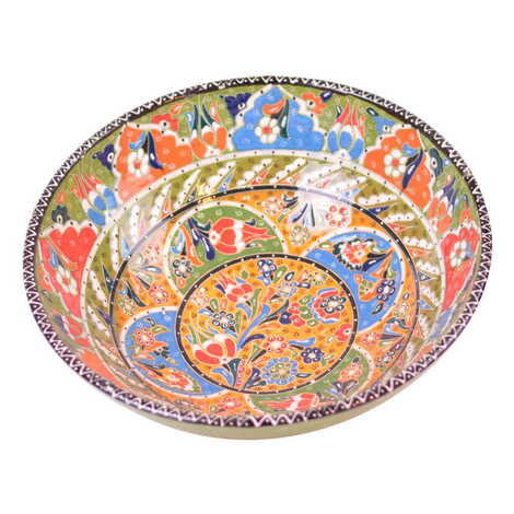 Turkish Ceramic Engraved Relief Bowl 30 cm