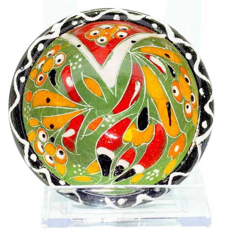 Turkish Ceramic Engraved Relief Bowl 8 Cm