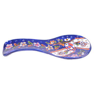 Turkish Ceramic Engraved Relief Spoon Rest - Thumbnail