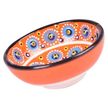 Turkish Ceramic Mandala Bowl 8 cm - Thumbnail