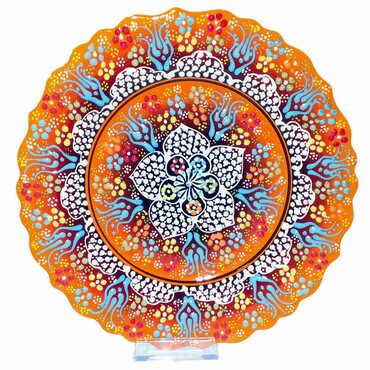 Turkish Ceramic Pearl Plate 25 Cm - Thumbnail