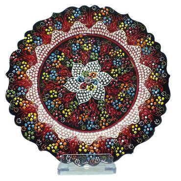 Turkish Ceramic Pearl Plate 30 Cm - Thumbnail