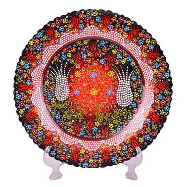 Turkish Ceramic Pearl Plate 40 Cm - Thumbnail