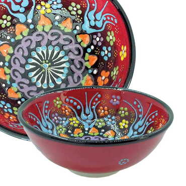 Myros - Turkish Ceramic Relief Bowl 13 cm