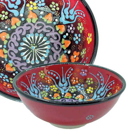 Turkish Ceramic Relief Bowl 13 cm