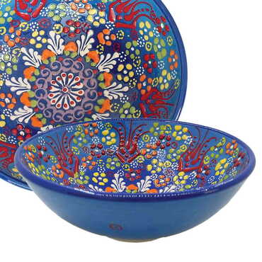 Myros - Turkish Ceramic Relief Bowl 16 cm