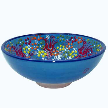 Turkish Ceramic Relief Bowl 16 cm - Thumbnail