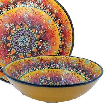 Myros - Turkish Ceramic Relief Bowl 20 cm