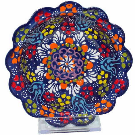 Turkish Ceramic Relief Daisy Bowl 13 cm